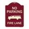 Signmission Designer Series-No Parking Fire Lane, Burgungy Heavy-Gauge Aluminum, 24" x 18", BU-1824-9961 A-DES-BU-1824-9961 - alternate 1